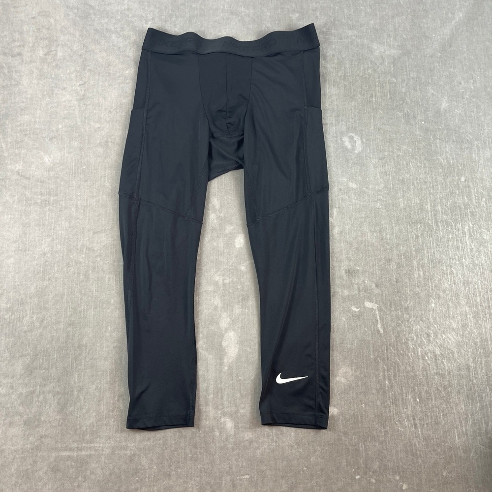 Nike Men Large Black Tights 3/4 Training Compression Leggings FB7950-010